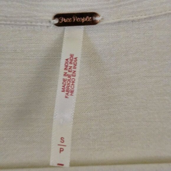 Free People Worlds Apart Ivory Knotted Tunic Bohemian Size S - Picture 4 of 5